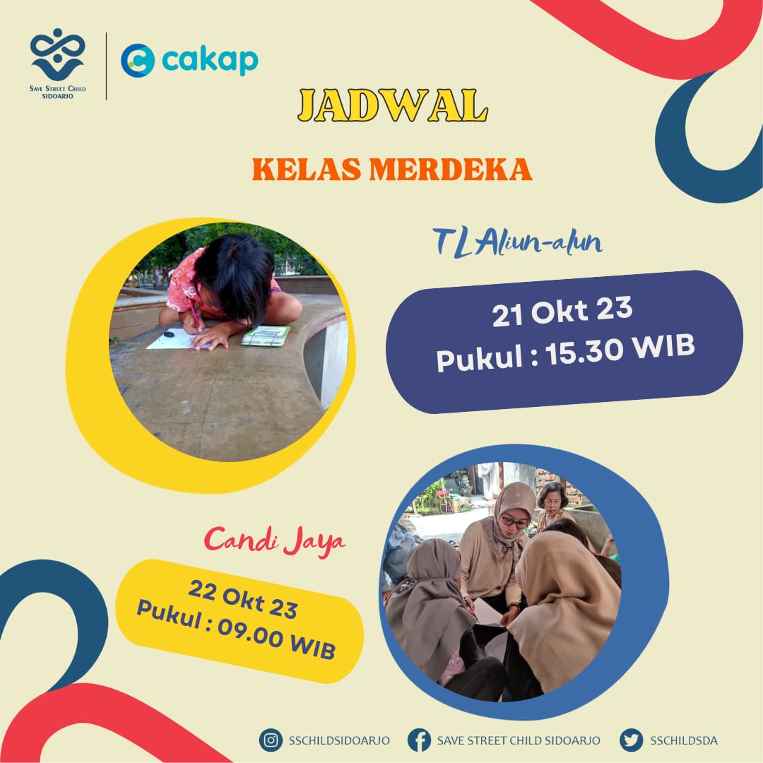 SSChildSidoarjo's tweet photo. [Info Kegiatan]
Kelas Merdeka 🔥

Tanggal  : 21 Oktober 2023
Pukul      : 15:30 WIB - Selesai
Tempat  : TL Alun-Alun Sidoarjo

Tanggal  : 22 Oktober 2023
Pukul      : 09:00 WIB - Selesai
Tempat  :  Candi Jaya https://t.co/yTdelm1pQs