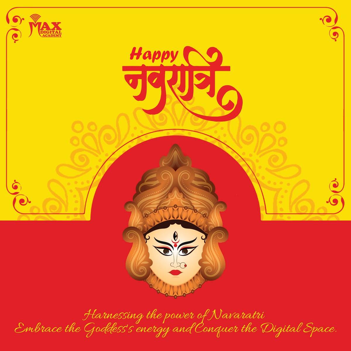 MaxDigitalAcad1's tweet photo. Harnessing the power of digital marketing to amplify the divine energy of Navratri! May this festival illuminate your online presence with joy and blessings. 🌟✨ 

#DigitalNavratriVibes #DivineOnlineCelebration https://t.co/ua3Xy9iHkd