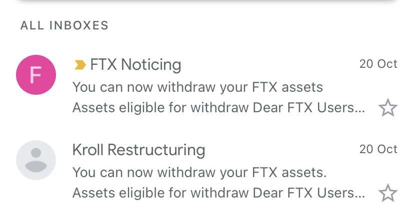 FTX creditors
Emails received to withdraw funds are phishing scams

Two emails received so far from mail@networkforgood.com are fake

Always check sender address
Never click on links

Always check with others - here - before doing anything