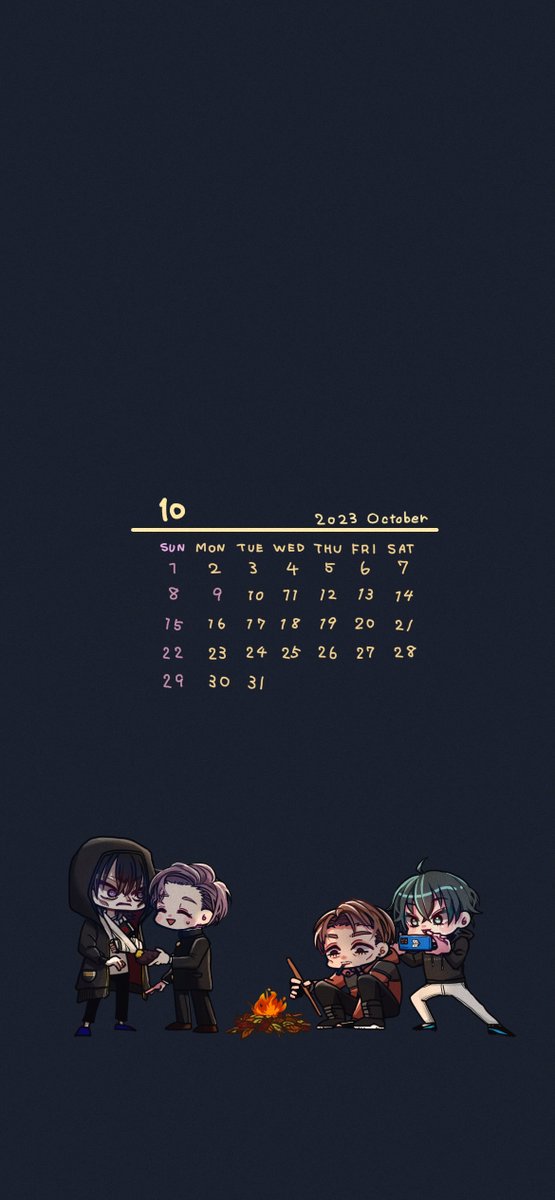 yonabe_babaa's tweet image. TRPGを遊んだ四人でカレンダー風待ち受けを作ってみました！！
遅筆なせいで１０月分だとすぐ終わっちゃうので１１月バージョンもあります💦

配信を未視聴のかたはぜひ！
序盤の不慣れな感じから、慣れてﾊﾁｬﾒﾁｬ爆笑してる所が見れます🥰🥰🥰
youtube.com/live/15veMcmbN…

#2OM
#KTRBArts
#おつか展