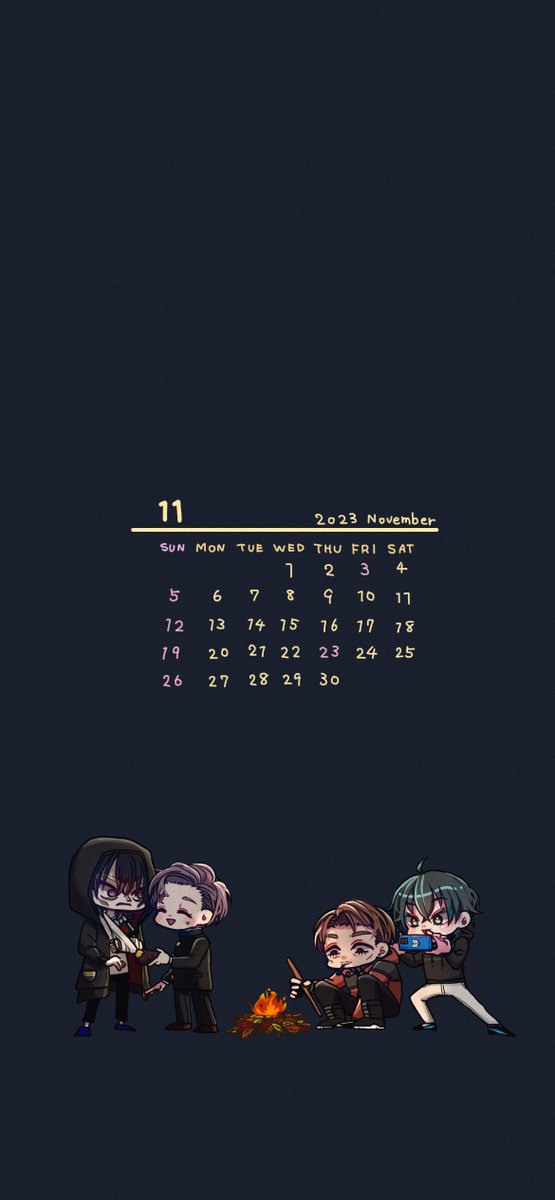 yonabe_babaa's tweet image. TRPGを遊んだ四人でカレンダー風待ち受けを作ってみました！！
遅筆なせいで１０月分だとすぐ終わっちゃうので１１月バージョンもあります💦

配信を未視聴のかたはぜひ！
序盤の不慣れな感じから、慣れてﾊﾁｬﾒﾁｬ爆笑してる所が見れます🥰🥰🥰
youtube.com/live/15veMcmbN…

#2OM
#KTRBArts
#おつか展