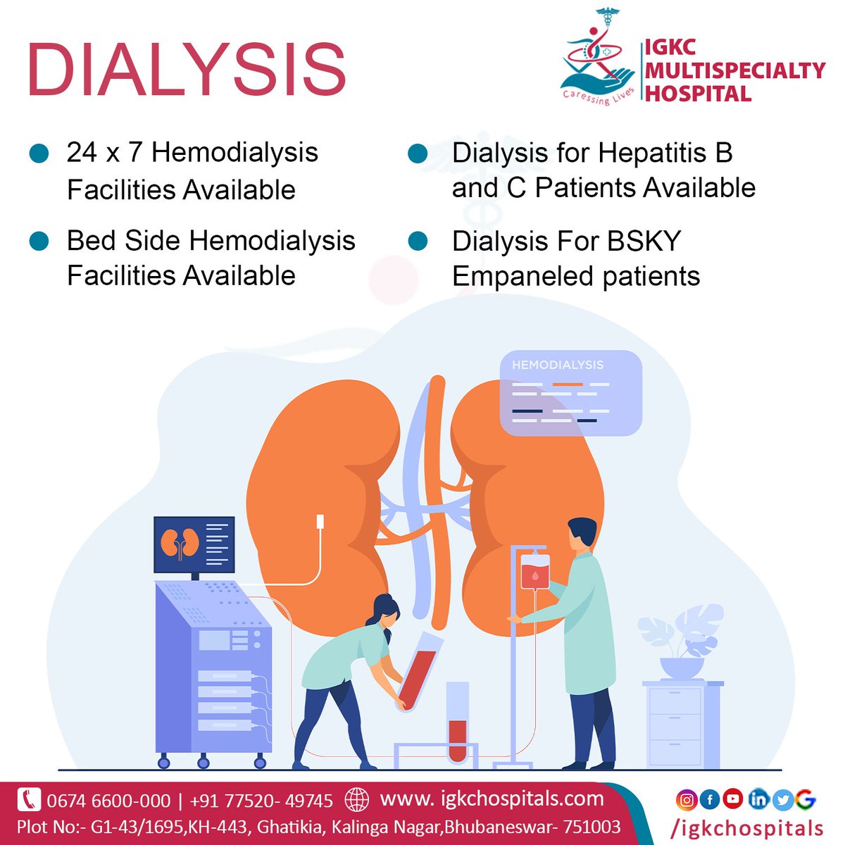IGKC_Hospital's tweet photo. Your Health, Our Priority! Book Your Dialysis Appointment Today.
#DialysisCare #HealthMatters #HealthyLiving #igkc #multispecialtyhospital #kalinganagar #Bhubaneswar #Odisha #SmartCity https://t.co/sOTKYpMahJ