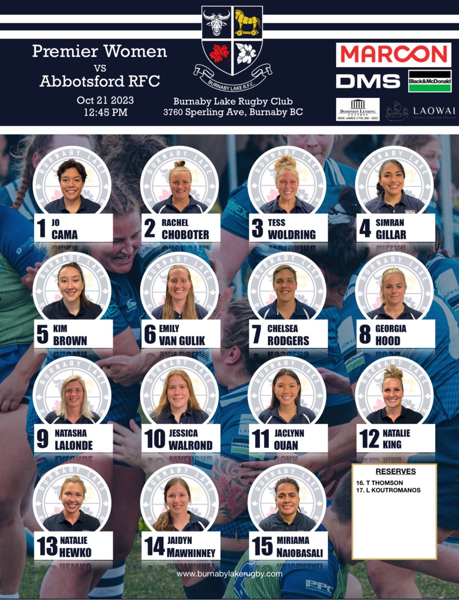 BurnabyLakeRFC's tweet photo. 4 home games tomorrow starting at 10:30am! ENG vs SA at noon in the clubhouse! Prems game vs @JamesBayRugby is being live-streamed here: https://t.co/2z2zvEPvyZ
@bcrugbyunion @BCRugbyNews https://t.co/VdyrepJhSI