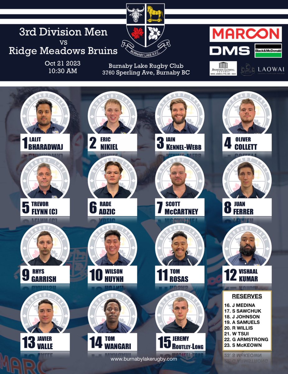 BLRC (@burnabylakerfc) on Twitter photo 4 home games tomorrow starting at 10:30am! ENG vs SA at noon in the clubhouse! Prems game vs <a href="/JamesBayRugby/">James Bay Athletic Association</a> is being live-streamed here: youtube.com/live/4X9wt0sEC…
<a href="/bcrugbyunion/">BC Rugby</a> <a href="/BCRugbyNews/">BC Rugby News</a> 4 home games tomorrow starting at 10:30am! ENG vs SA at noon in the clubhouse! Prems game vs <a href="/JamesBayRugby/">James Bay Athletic Association</a> is being live-streamed here: youtube.com/live/4X9wt0sEC…
<a href="/bcrugbyunion/">BC Rugby</a> <a href="/BCRugbyNews/">BC Rugby News</a>