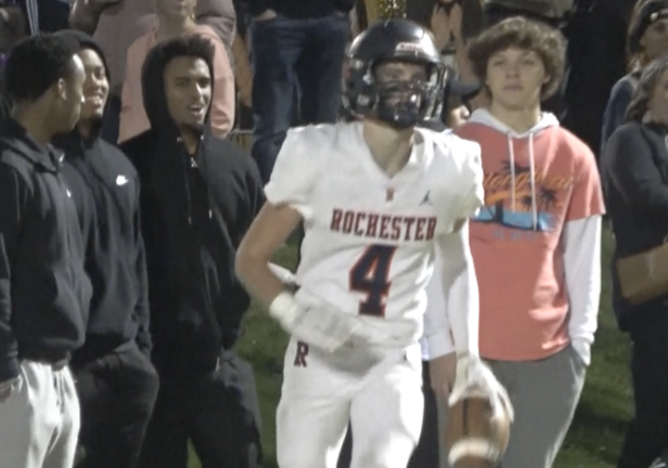 Channel1450com's tweet photo. For the first time on the turf, Rochester goes to Sacred Heart Griffin and gets a win

The Rockets finish the regular season 9-0 as Nolan Mrozowski rushes for two touchdowns and Bryan Zulauf finds Henry Buecker for two touchdowns

Full game highlights:
https://t.co/JVfiGXOtqP https://t.co/UfkVoVTgHt