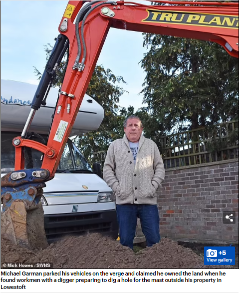 dave_ehs's tweet photo. Mail:  Defiant pensioner, 69, stops #telecoms firm erecting 50-foot #5G mast outside his house by parking his car and motor home on grass verge in one-man protest

#EMFs #radiation

https://t.co/n4BW5x5lHJ https://t.co/3Z2TEz8Mp5