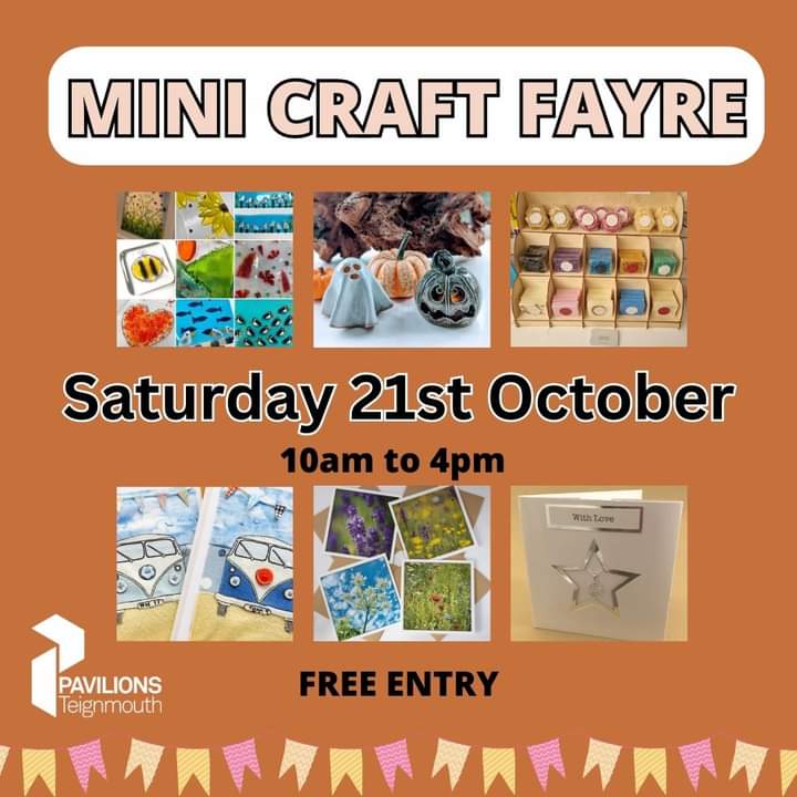 Today - Sat 21st Oct it's our Mini #Craft Fayre - free entry so pop in for a browse 10am to 4pm @VickiGPhoto @visitsouthdevon #teignmouth