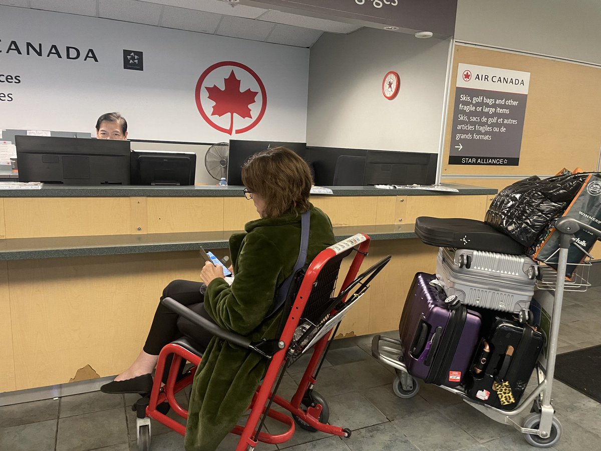 Well. @AirCanada left my chair in Toronto. I’m now without my essential equipment. Independence taken away. I’m furious. Unacceptable. #RightsOnFlights