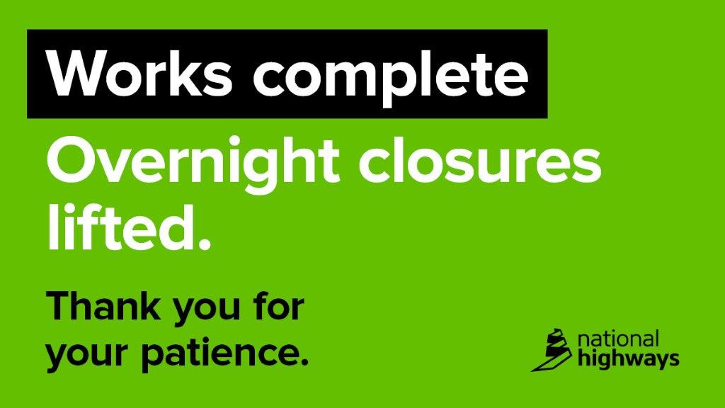 HighwaysSWEST's tweet photo. The #M4 eastbound between J18 #Tormarton and J17 #Chippenham is now fully open. https://t.co/IWxBjqJKWS