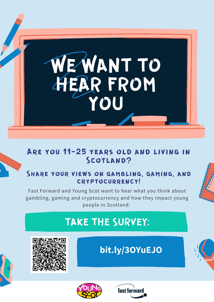 🎰 We want to find out young people's thoughts on gambling, gaming, lootboxes &amp; cryptocurrency!

Together with <a href="/fastforwardorg/">Fast Forward</a> we want to know if young people would like more of a voice on the laws around gambling and gambling-like gaming features 🎮

⬇️
survey.alchemer.eu/s3/90579171/Yo…