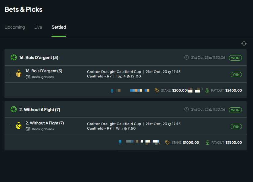 OZPennyMonney's tweet image. #caulfield Cup who said women can't bet Kaching  $9,900 pick up on the cup using pickle bet they pay a 4th divi don't believe me just look