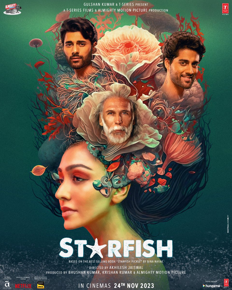 #Starfish in cinemas 24th November. @milindrunning @KhushaliKumar @itsEhanBhat @tusharrkhanna #BhushanKumar #KrishanKumar @akhil2jaiswal #BinaNayak @AlmightyMotion @TSeries #ShivChanana @neerajkalyan_24 @daksshajitsingh @PawanShankar