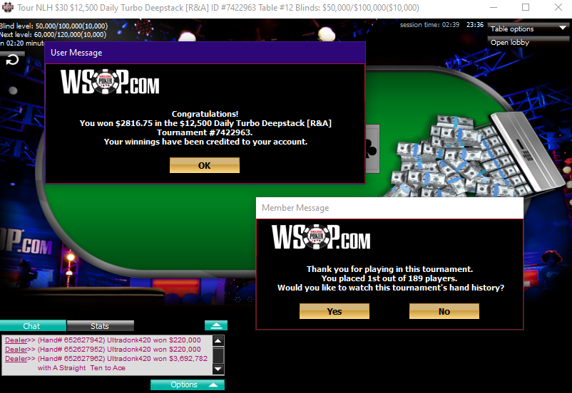 ultradonk420's tweet photo. Won A10 > AA aipf 3 handed and ended up taking it down ! 😬#sometimeslucky #WSOP #Poker https://t.co/63U1IOiygu
