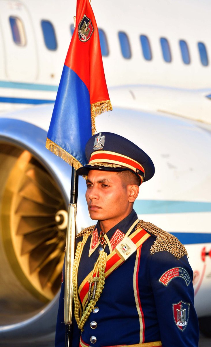 His Excellency President <a href="/CyrilRamaphosa/">Cyril Ramaphosa 🇿🇦</a> arriving at Cairo International Airport in the Arab Republic of Egypt for a working visit. The President is attending the Cairo Summit for Peace at the invitation of His Excellency Abdel Fattah El-Sisi <a href="/AlsisiOfficial/">Abdelfattah Elsisi</a> of the Arab Republic