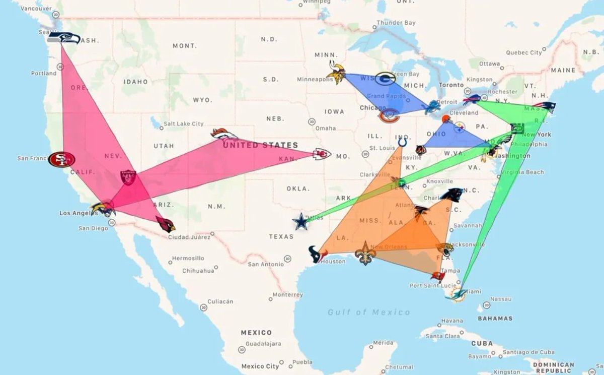 theepicmap's tweet photo. NFL teams by division and location https://t.co/tnwj3SJlxH