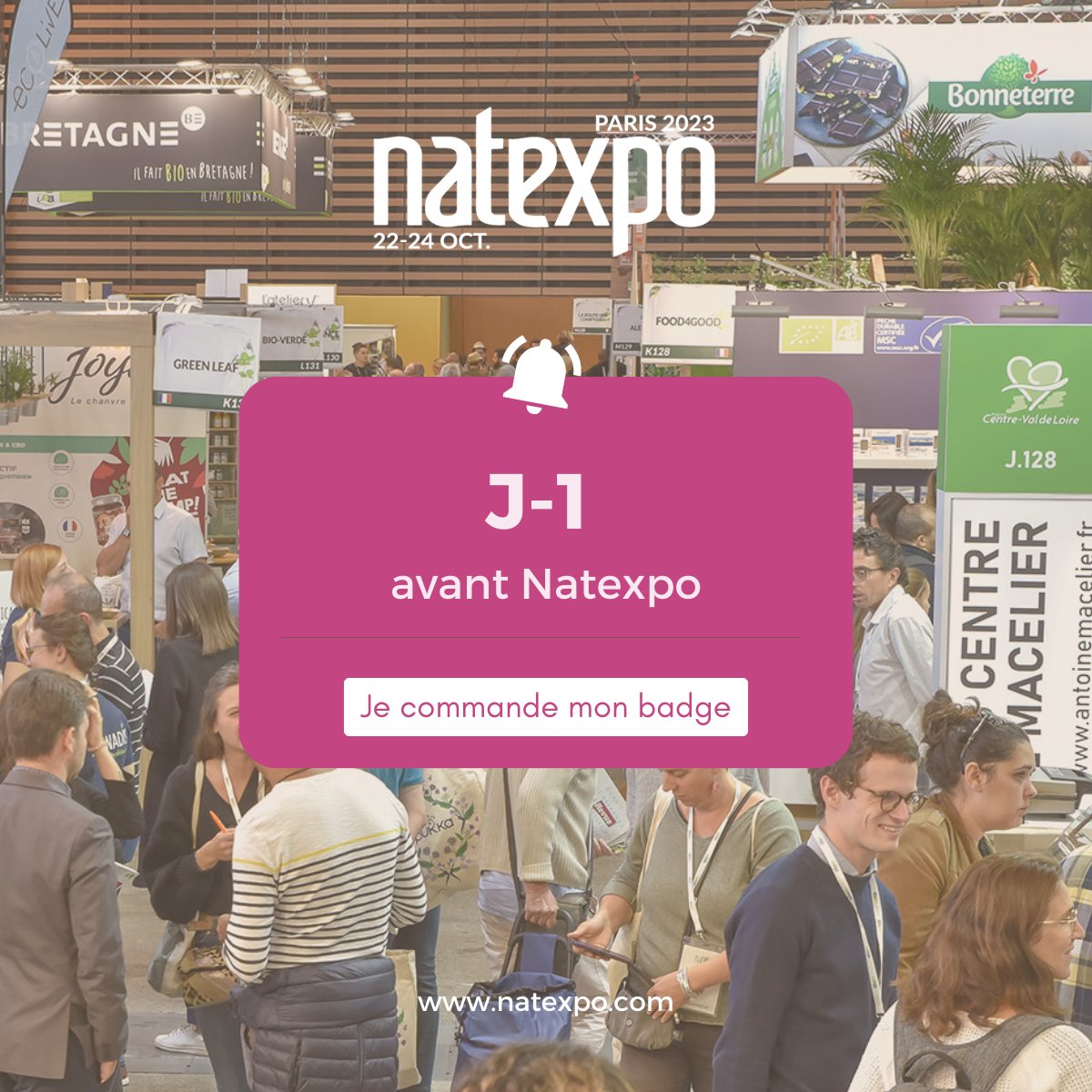 Demandez votre badge visiteur Natexpo 2023 ! 👇
natexpo.com/visiter/votre-…

J-1 avant l'ouverture des portes.
À demain ! 🌱

#Natexpo2023