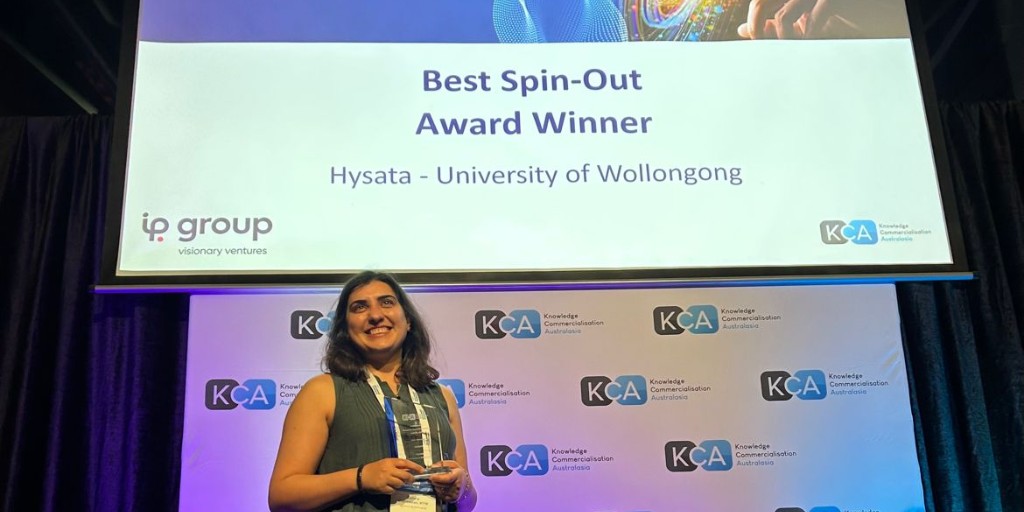 Congratulations @HysataH2, taking out Best Spinout category at this years @KCALtd awards. KCA is the peak body in industry engagement, commercialisation and entrepreneurship for research organisations. 🎉 #UOWResearch