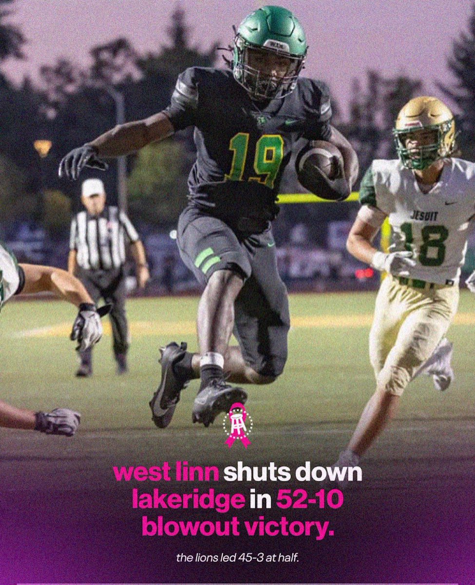 westlinn_fb's tweet photo. LIONS VICTORY over Lakeridge 
52-10 

GO LIONS! https://t.co/NR2U2L21FN