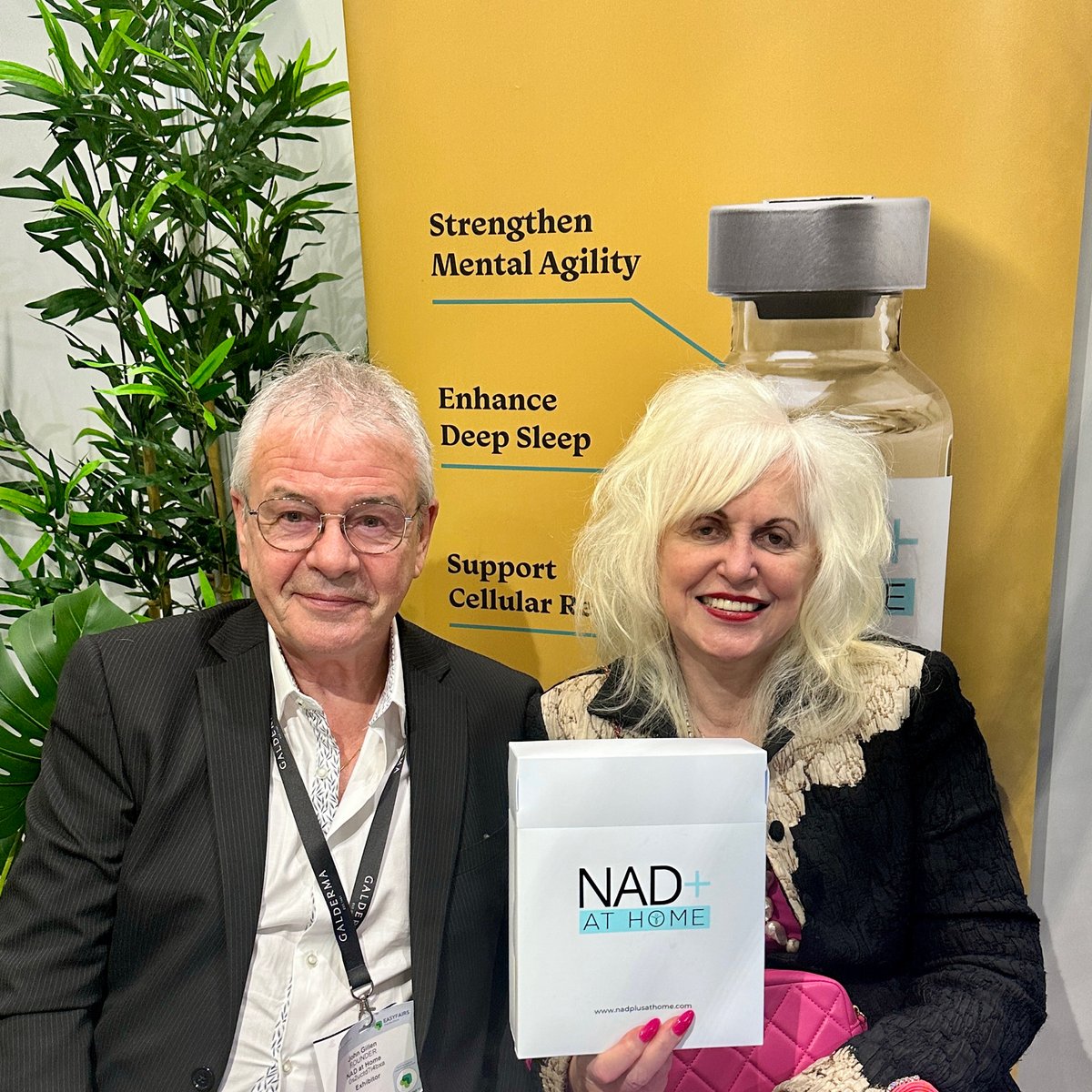nadplusathome's tweet photo. 👑 Royalty touched down at CCR! Welcoming the King of NAD and the Queen of Aesthetics 🌟 Our founder, John Gillen, and Dr Rita Rakus go way back, and their reunion here is pure magic. #RoyalVibes #NAD #CCR #antiageing #NADplus https://t.co/PI1zKG0VWm