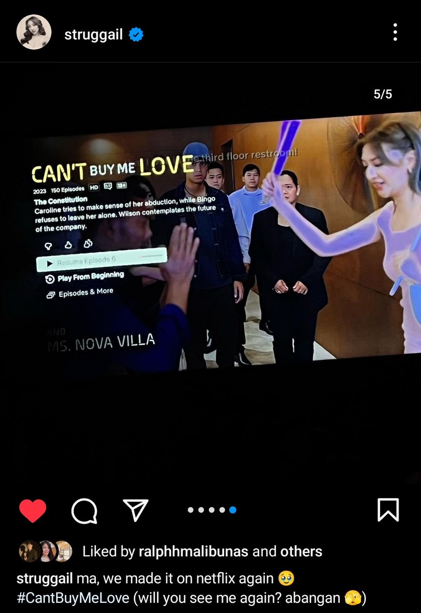 RalphGailOFCL's tweet photo. ICYMI: #GailBanawis debuts on #CantBuyMeLove at Episode 6 🙇‍♀️

IG: @struggail 
https://t.co/goIFpvBK4H

You can watch the advance episodes of "Can't Buy Me Love" on Netflix and on free tv via Kapamilya Channel, TV5, A2Z, and Kapamilya Online Live https://t.co/M6VkAMvSX4