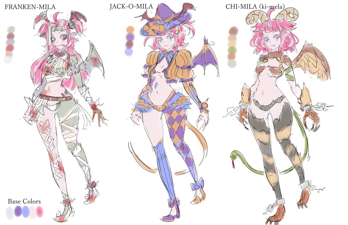 ExodamArtworks's tweet photo. I really like making concept designs.
Camila have fun choosing! Good luck to all the artists entering, I already saw some really cool ones!
Made 3 Versions inspired by Frankenstein, Jack-o lanterns and Chimeras.
#spoopyimp #camilART #vtuber #vtuberdesign #conceptart https://t.co/d6vGNCEikn