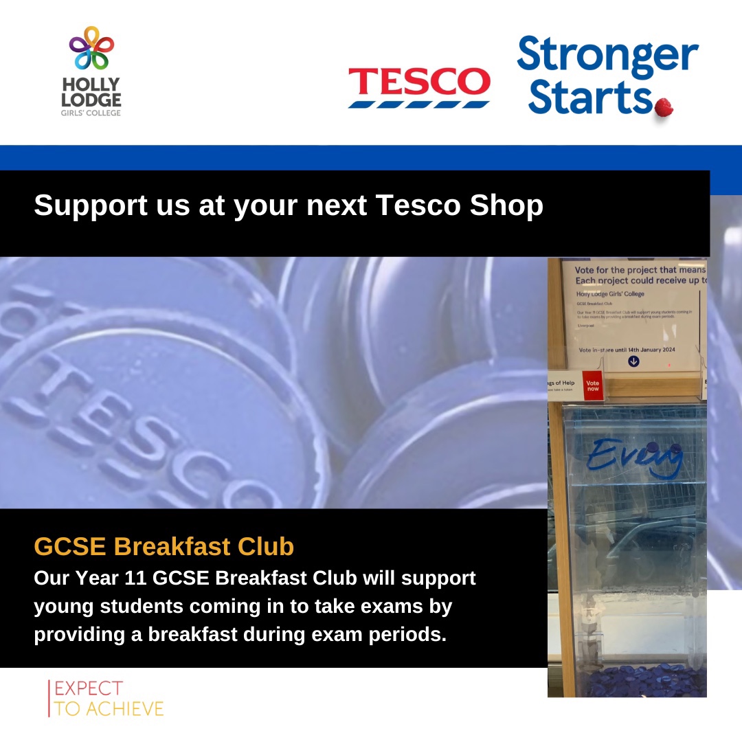 “We’re in the customer vote for a Tesco Stronger Starts 🔵🔵

🔵🔵Collect blue tokens from the checkout and pop them into our box! 🔵🔵

‘Every little helps!’ 

#hollylodgelife #expecttoachieve #tescostrongerstarts