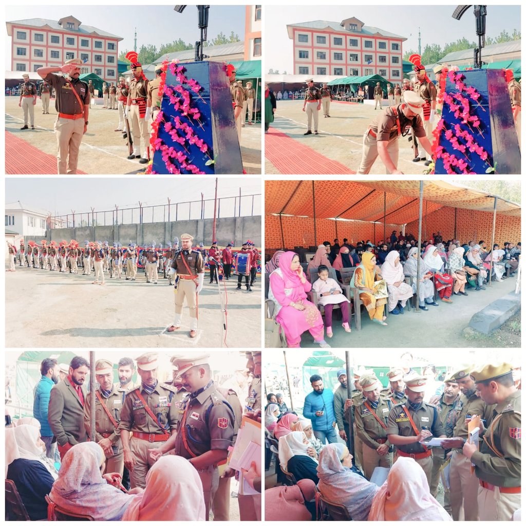 Ganderbal Police observed #PoliceCommemorationDay2023 at DPL Ganderbal. Rich Tribute paid to all the J&K #PoliceMartyrs who #Sacrificed their lives in the line of duty. #SSPGanderbal Shri Nikhil Borkar-IPS alongwith PRI’s, Families of Police Martyrs, Police & Civil…