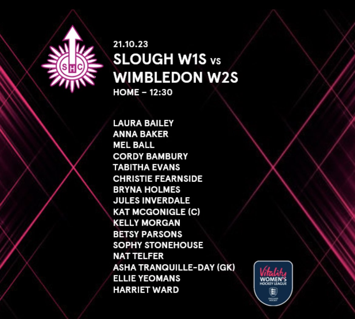 SloughHCL1's tweet image. Today’s game vs @WimbledonHC 

Both teams looking for a deSERVING win as Wimbledon travel to Slough. Come down to get a SLICE of the action. It’s bound to be an ACE game. 🎾

@SloughHC 🩷🖤

#insideoutside #summersover #bringyourbrollies #PinknBlacks