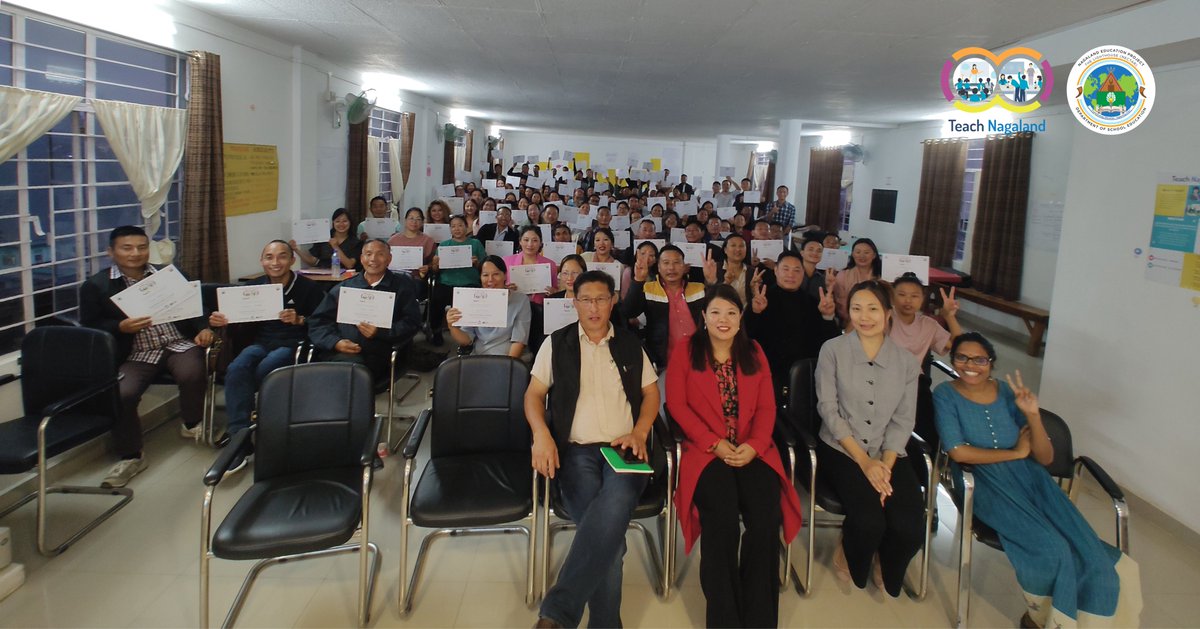 nectarnagaland's tweet photo. Teach Tool: The state-wide Level 2 training on Teach Tool, held across four training stations (Kohima, Dimapur, Mokokchung, Tuensang), concluded on 19th October. A total of 34 Master Trainers (Trainers of Teachers) trained close to 300 School Heads. (1/2)

#teachtool #WorldBank https://t.co/cxEOP3f2iT