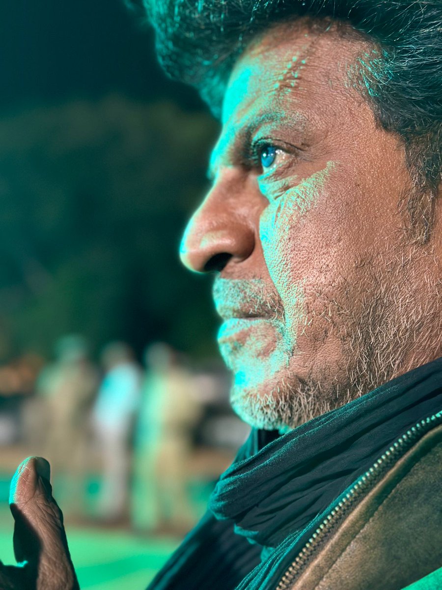 A sense of immense admiration as I post this fierce look of my father on the sets of #Ghost! Feeling very thrilled and proud of the way you seamlessly pulled off that powerful character Appa 😍 Team #Ghost you deserve all the appreciation that you're receiving 🙌 @NimmaShivanna