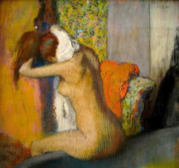 #EdgarDegas, After the Bath, Woman Drying her Nape, 1898.