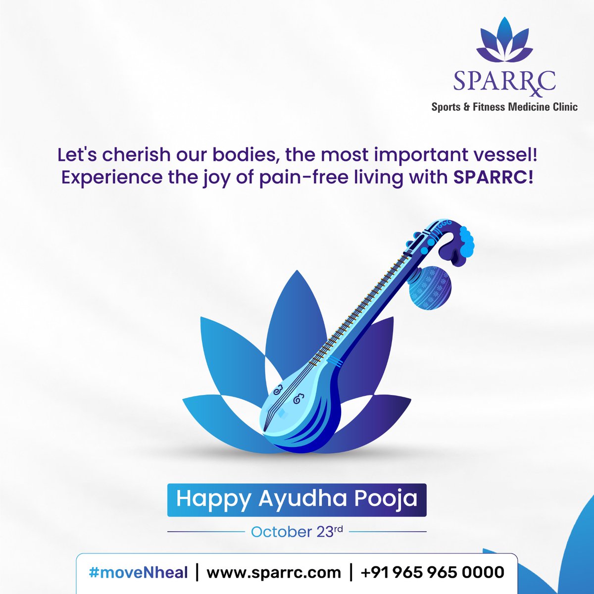 sparrcinstitute's tweet photo. This Ayudha Pooja, let's rejoice in our pain-free existence.
Visit https://t.co/fZzvWgEXc3 for more information
#SPARRC #surgeries #surgeryless #physio #exercise #therapy #health #moveNheal #sports #fitness #rehabclinic https://t.co/t4c3zbja80