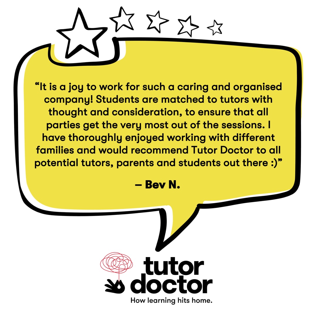 Fantastic, Bev! As you described, tutoring works best when all parties coordinate in pursuit of a common goal. One of Tutor Doctor's primary goals is to faciliate progress and communication between #tutors and the families they work with. Thanks again! #PersonalisedLearning