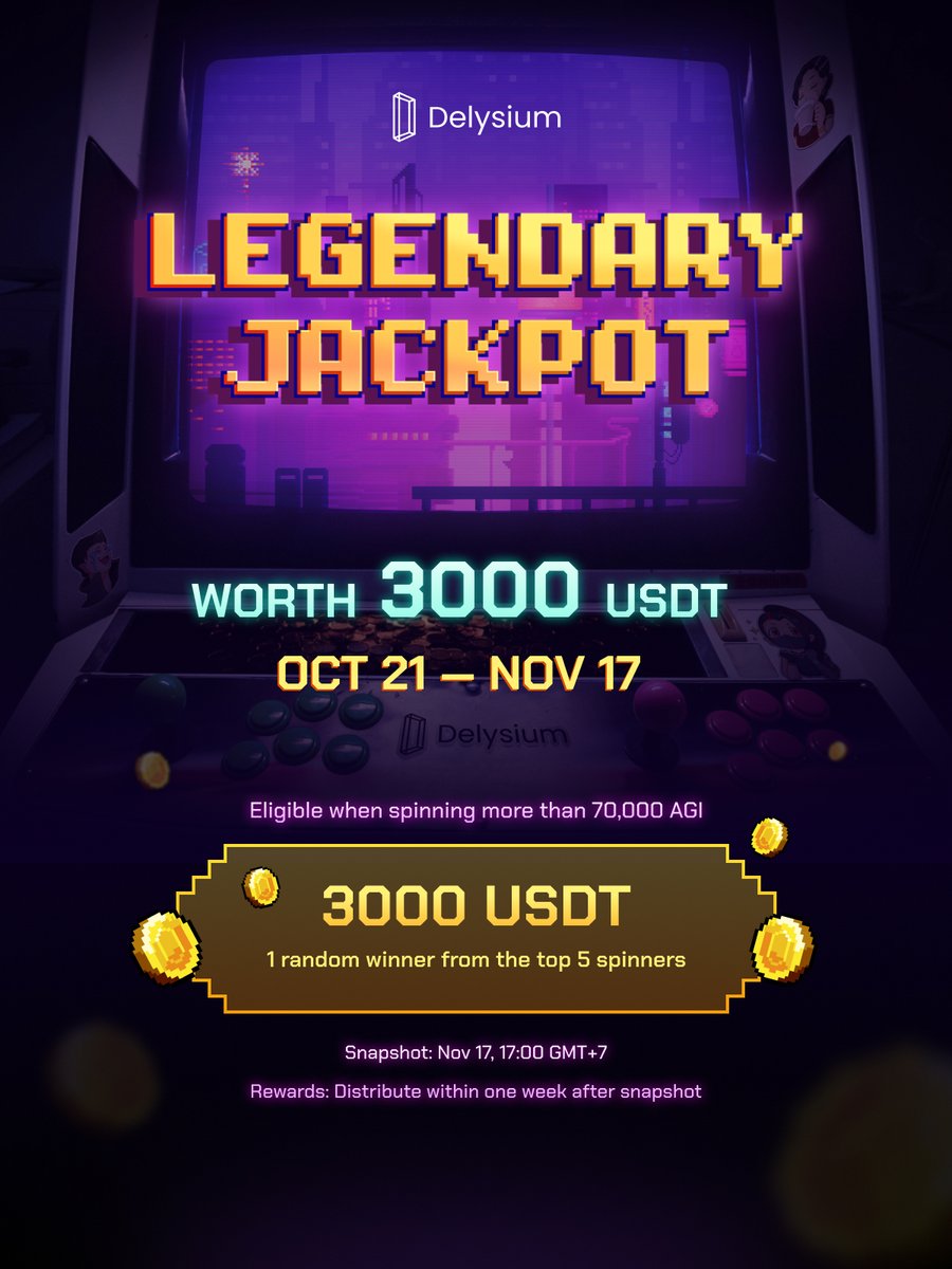DOUBLE JACKPOT MADNESS

🔸 Exclusive Jackpot worth 2.250 USDT
Start Oct 21 - End Nov 3

🔸 Legendary Jackpot worth 3000 USDT
Start Nov 3 - End Nov 17

How to be eligible? Detail here:
discord.com/channels/91704…
