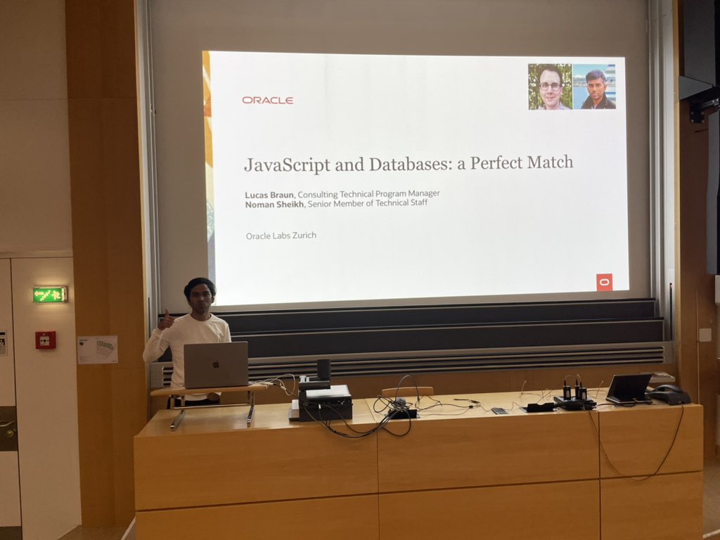 lucasbraun87's tweet photo. Getting ready for „JavaScript and Databases - a Perfect Match“ at #VISCON 2023 at #ETH 😀 https://t.co/8WlU5GmAe5