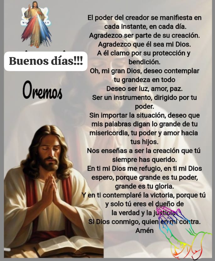Gracias Señor por este día que nos regalas,por la oportunidad de proclamar tu alabanza🌹
Ayúdanos a estar agradecidos con tus bendiciones,que tus brazos siempre estén dispuestos para darnos consuelo y fortaleza,no nos sueltes de la mano🙏
Feliz día Mis Amores 🤍
Bendiciones 😍