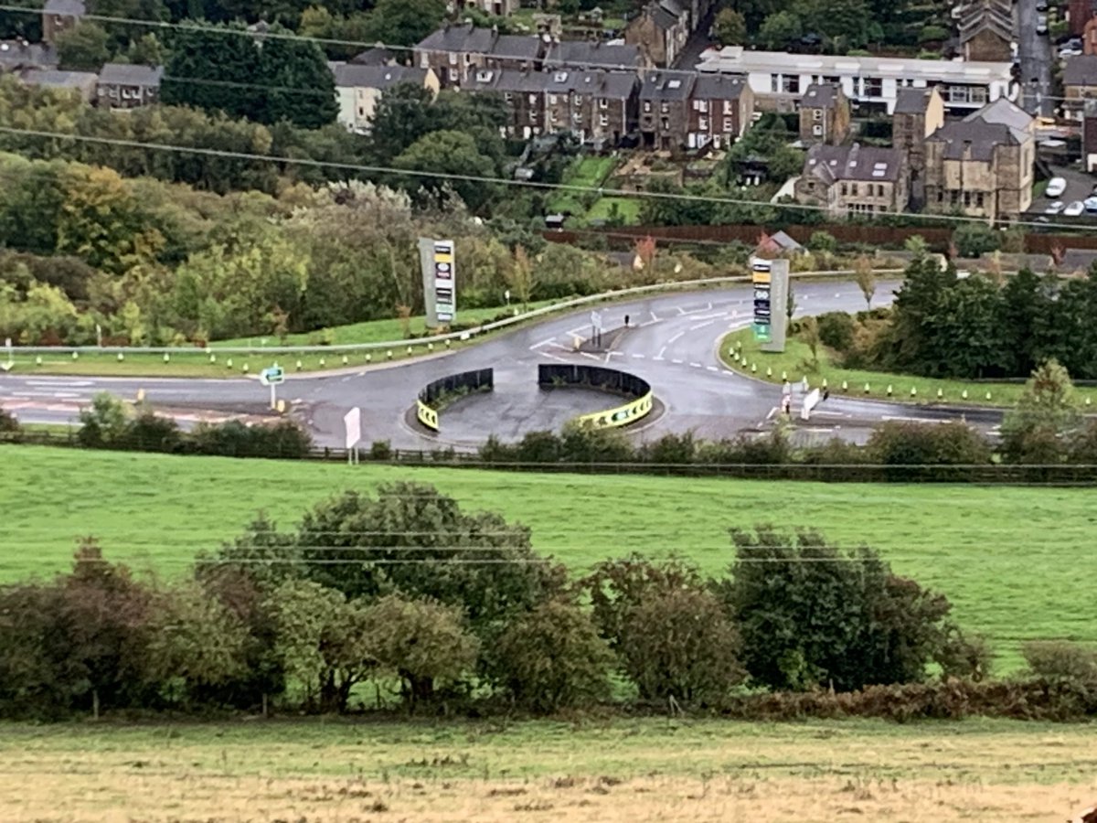 HunshelfHarry's tweet image. #A616 Westbound (to Manchester) currently closed at @FoxValleySheff  roundabout.