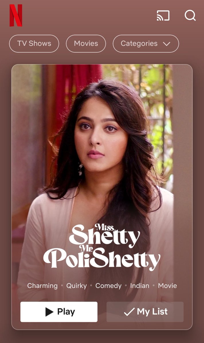 sweetyanushkafc's tweet photo. #MissShettyMrPolishetty is Now Streaming on @NetflixIndia in Telugu, Tamil, Malayalam, Kannada & Hindi, with English Subtitles!! 👩🍳🎤❤️ @Netflix_INSouth
Link: https://t.co/hLUJeeXBaL
#AnushkaShetty #NaveenPolishetty
#LadySuperstarAnushkaShetty
#BlockbusterMSMP #TheQueenIsBack https://t.co/Vlb6n5MUAw