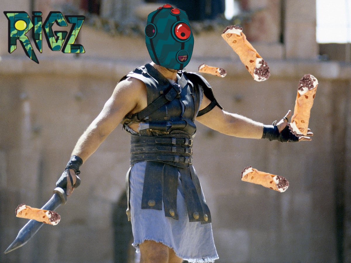 MannyBrands's tweet photo. All you #RIGZ better look out for them Lurks trying to steal your cannolis. Slice em’ up and get your @RIGZNFTs in the scrapyard 💪 https://t.co/vj23h0jRef