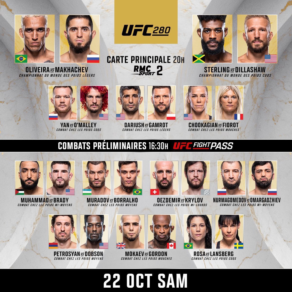 Bon je suis OBLIGÉ de poser la question, quelle carte était la meilleure entre l’#UFC294 et l’#UFC280 de l’an passé ? 👀

J’hésite de fou car le 280 on a eu une quantité de gros combats c’était ouf !