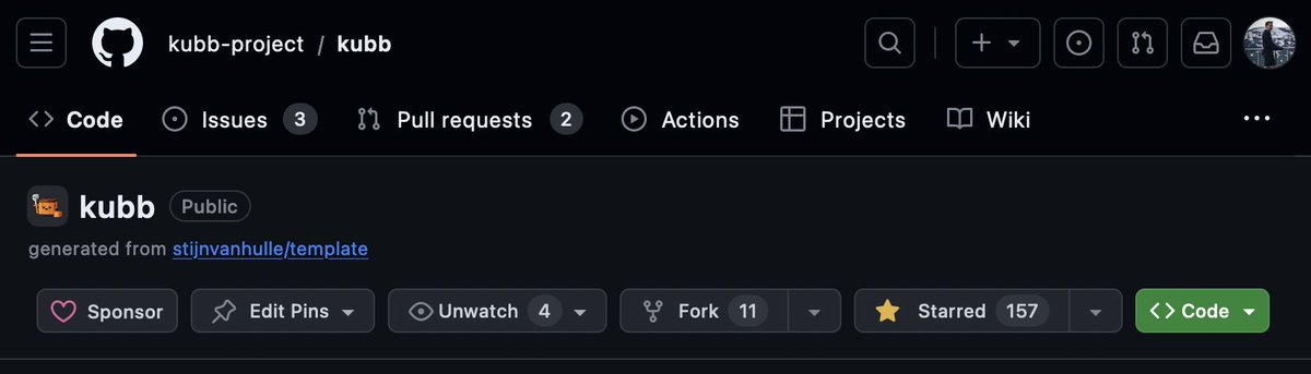 You can now sponsor Kubb and support our work related to creating tools to generate from your OpenAPI TypeScript types, React-Query hooks, Zod models, Zodios, Faker.js mocks, MSW and Axios.

github.com/kubb-project/k…
#reactQuery #axios #msw #typescript #faker #kubb #bun #openapi