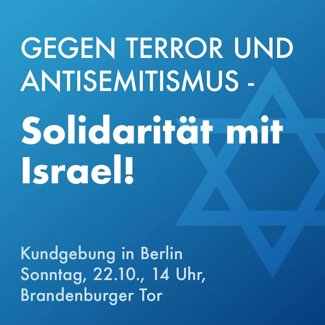 n_roettgen's tweet photo. Wenn ihr morgen Zeit habt, kommt bitte zum Brandenburger Tor. Es ist wichtig, dass unsere Solidarität mit dem angegriffenen Land Israel &amp; mit allen Jüdinnen und Juden sichtbar ist! #NieWiederIstJetzt https://t.co/2YGKKbN1l1