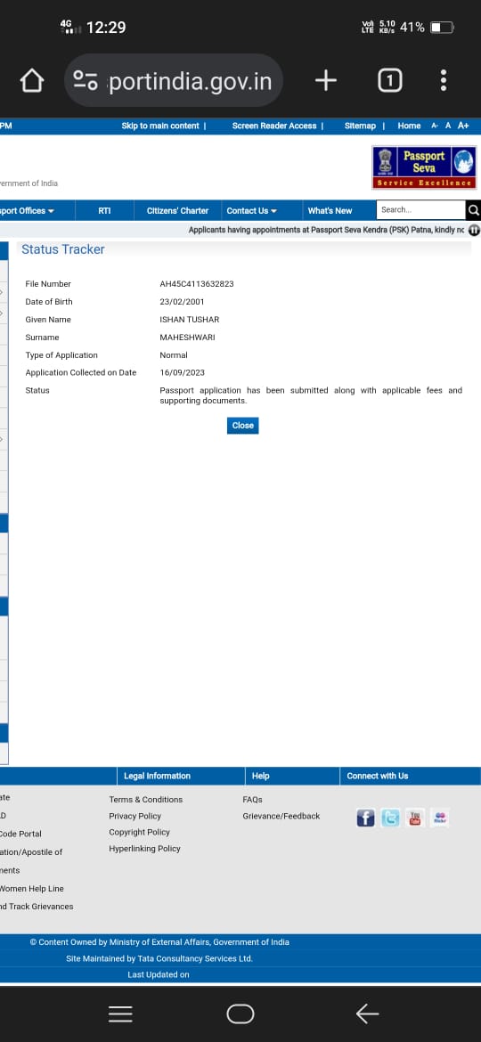 71tushar's tweet photo. @passportsevamea
My son Mr. Ishan Tushar Maheshwari's passport application is pending with department. It is urgent to issue it for further study. Please help us.
-Tushar Maheshwari https://t.co/0jmHLPL6xv