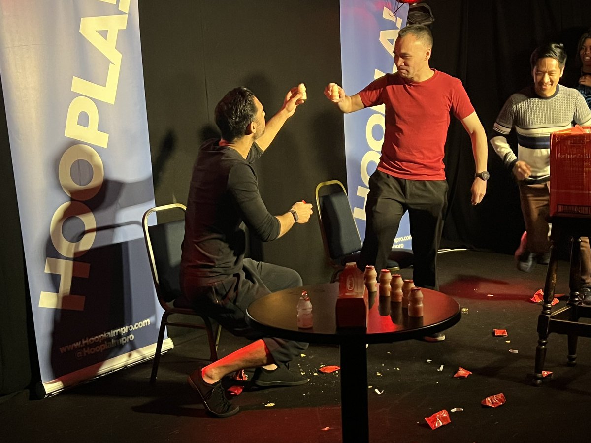 comediasians's tweet photo. 🥠 Lucky us! We had the great fortune of playing 'Lines from a fortune cookie' at @hooplaimpro's Mixer. 

🎟️ Next show Sunday 22nd Oct! Don't miss 'Every Rumour Every Asian All At Once' - our double bill with @rumourvilleimprov at @camdencomedy. Ticket link in bio! 

#AsianComedy https://t.co/iFrpubJeP5