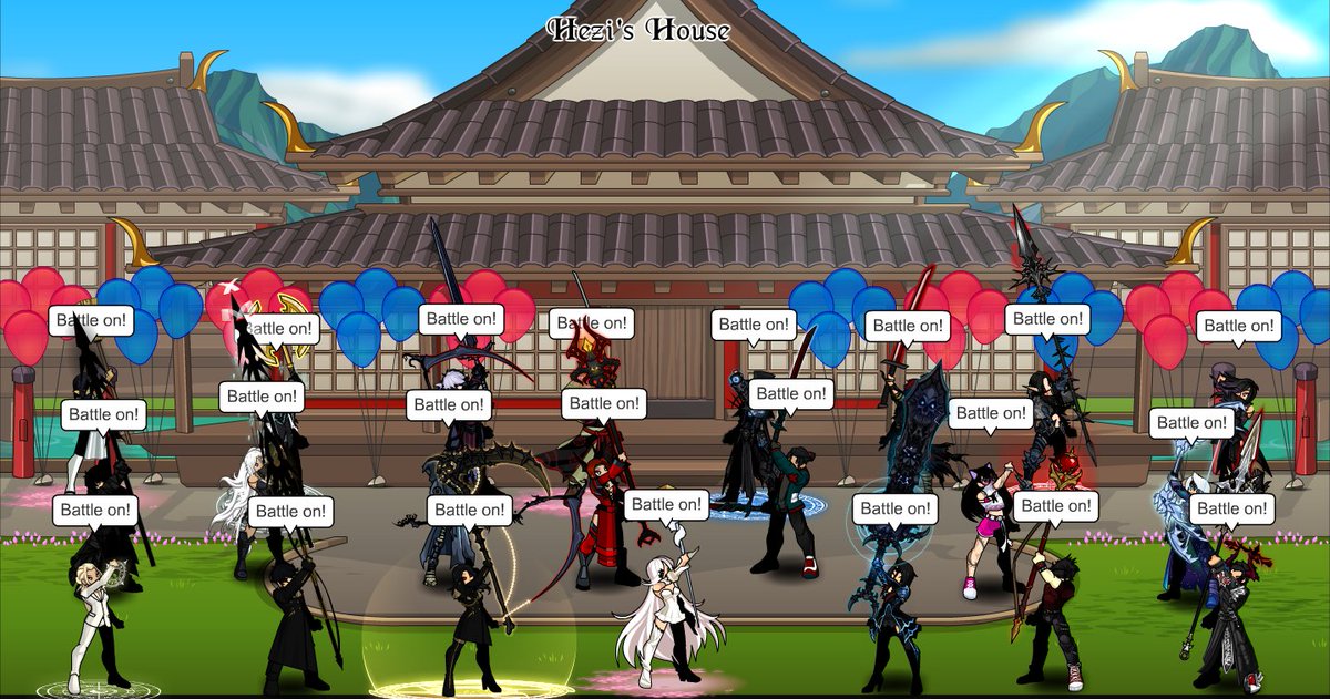EternalSovAQW's tweet photo. Our guild picture to mark Adventure Quest Worlds' 15th birthday, and we wish Artix Entertainment a happy 21st anniversary! 🎉 https://t.co/OZxX32MsOw
