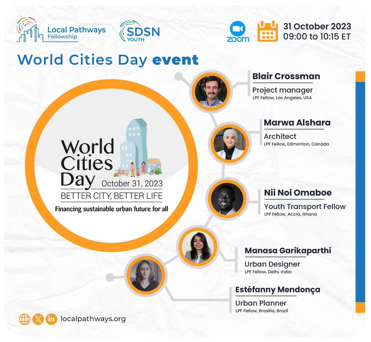 🌆 Join us on October 31st for a deep dive into urban sustainability as we celebrate #WorldCitiesDay! 🏙️ This year's theme: Financing a sustainable urban future for all. Register now for our exciting event! docs.google.com/forms/d/e/1FAI… #LocalPathwaysFellowship #SustainableCities