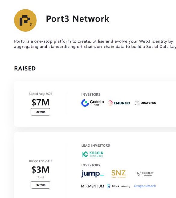 0xKevin00's tweet photo. ✍️互刷帖：#Port3 昨日发文获得 DWF 投资，继续刷!

一直在刷 并且热度很高的 @Port3Network ，在之前获得1000W刀 的基础上，昨日又发推表示与DWF有相关的合作并且获得了他们的投资！

之前就有 Gate 和 Kucoin 两大交易所的融资披露，大概率上所是没有问题的。
宝石后续可换取空投代币！

tip之前认真刷，也有不错的收益，现在有融资的 #P3 更不能错过！！！零撸起来！🥳