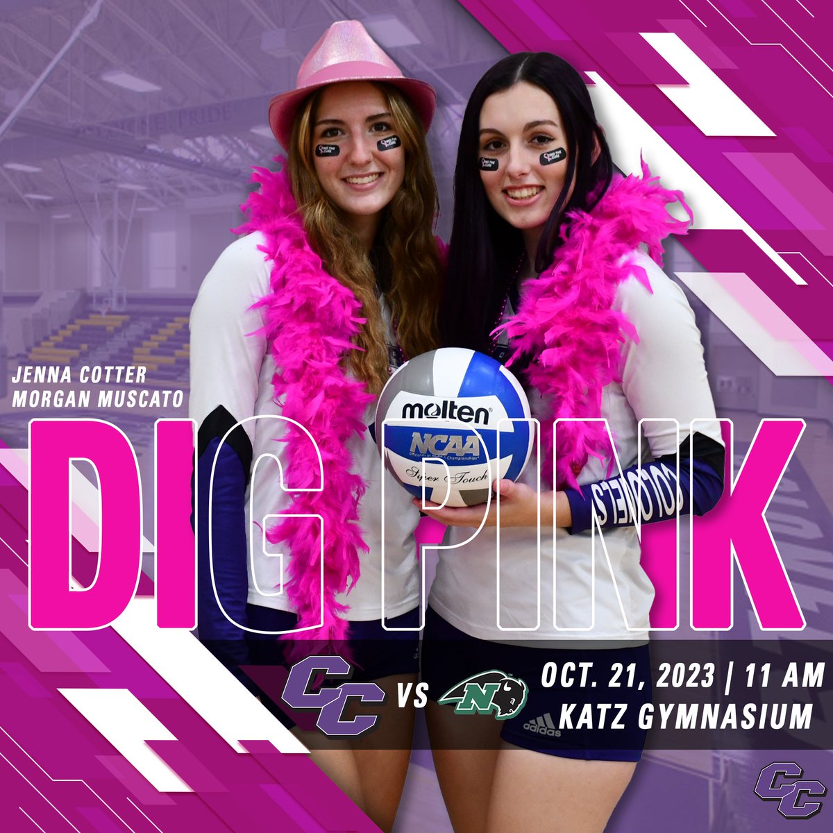 MATCH DAY!!! Come support, wear pink, and consider a donation to The Side-Out Foundation to contribute towards breast cancer research. Help Curry women's volleyball reach a team goal of $1,000! #BleedPurple #DigPink