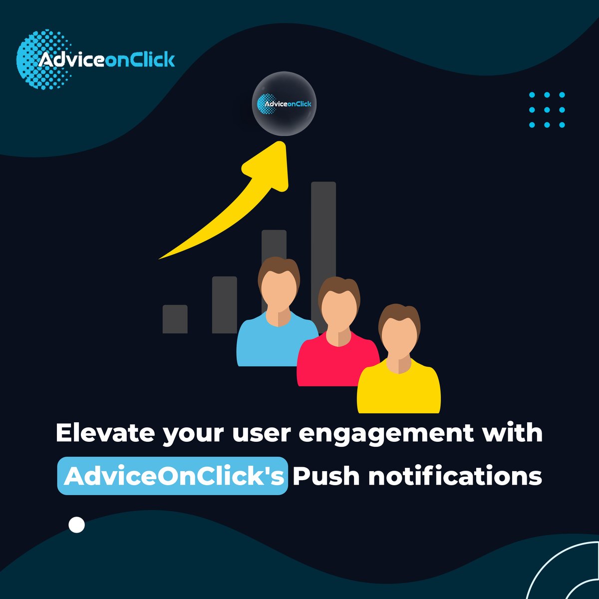 adviceonclick's tweet image. Make the most of user interaction by utilizing AdviceOnClick's push notifications. With the help of our platform, you can provide timely and relevant information to your audience directly in a world where rapid communication is crucial. 
#adviceonclick