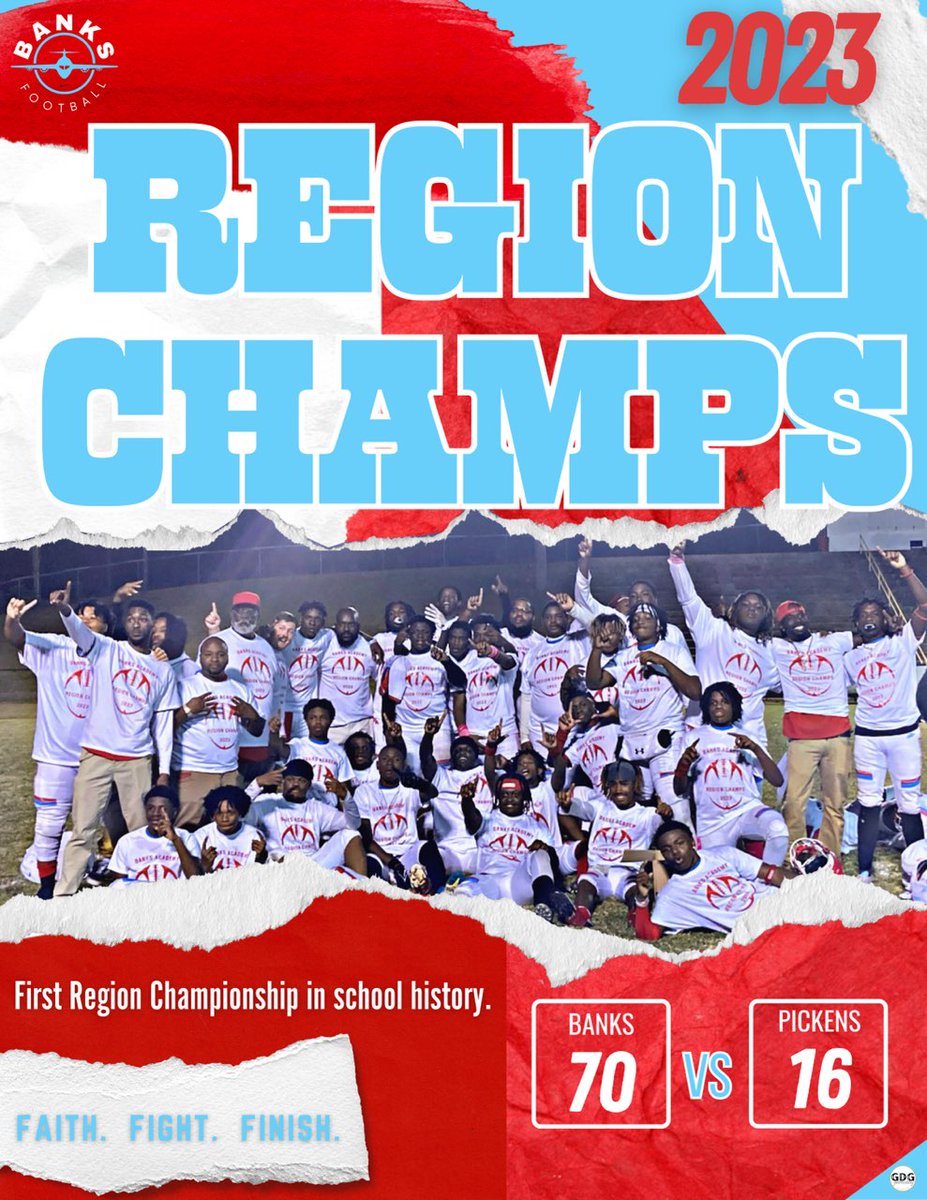 BanksJetsFB's tweet photo. Congratulations Jets!!! Region Champs! First time in school history!!
#FAITHFIGHTFINISH
#BTO
@GameDayGraphic2 https://t.co/chdUBpOnys